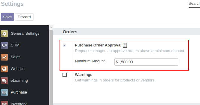 Purchase Order Approval In Odoo