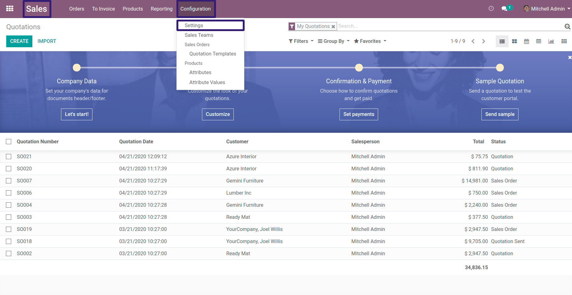 Sales Configuration In Odoo 