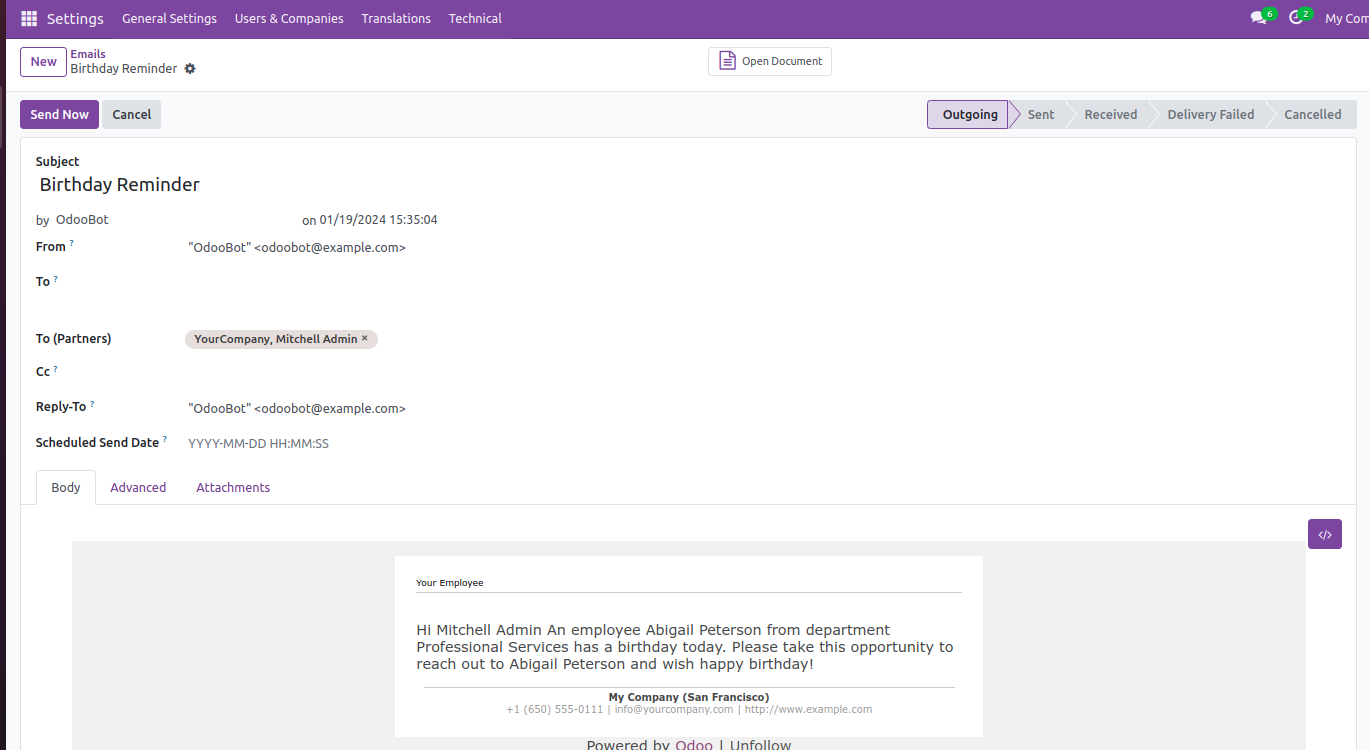 Automated email generation Automated email generation