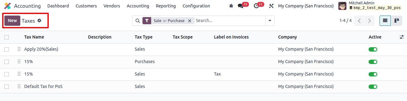 Create a New Taxes Create a New Taxes