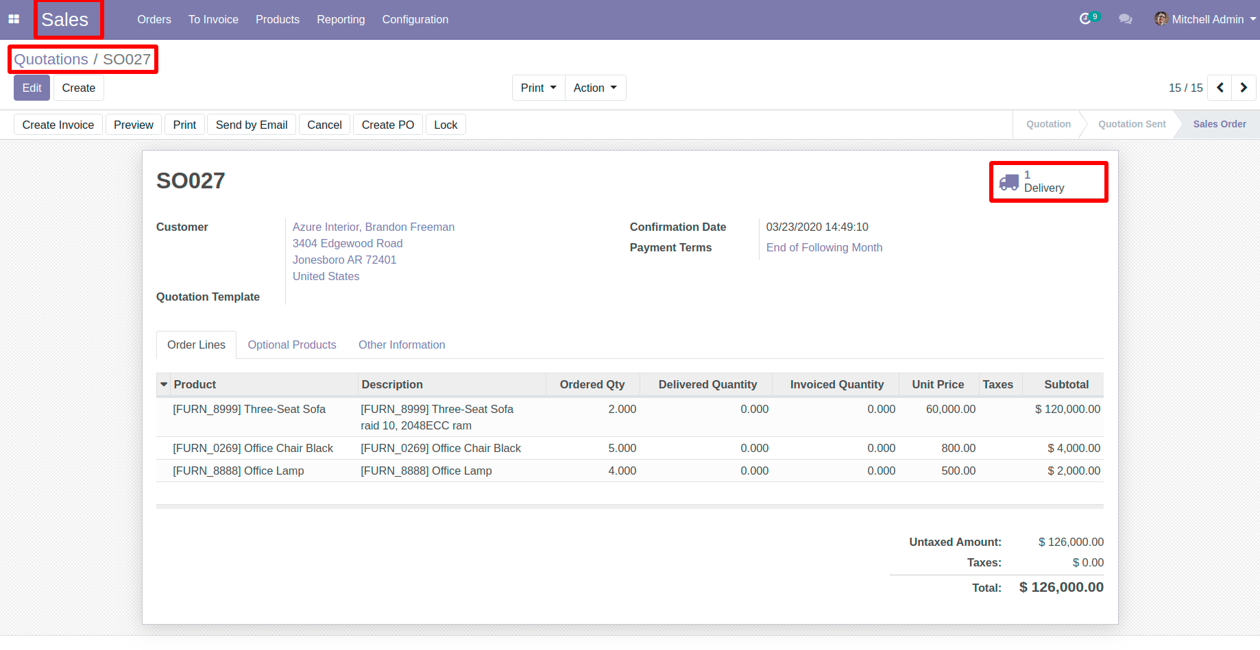 Click on Delivery Smart Button in Odoo Click on Delivery Smart Button in Odoo