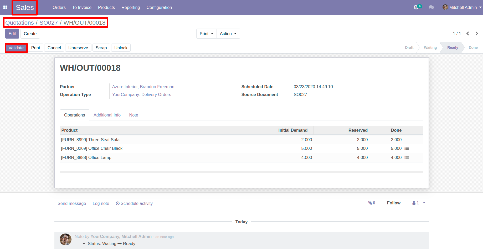 Click on Validate Button in Odoo Click on Validate Button in Odoo