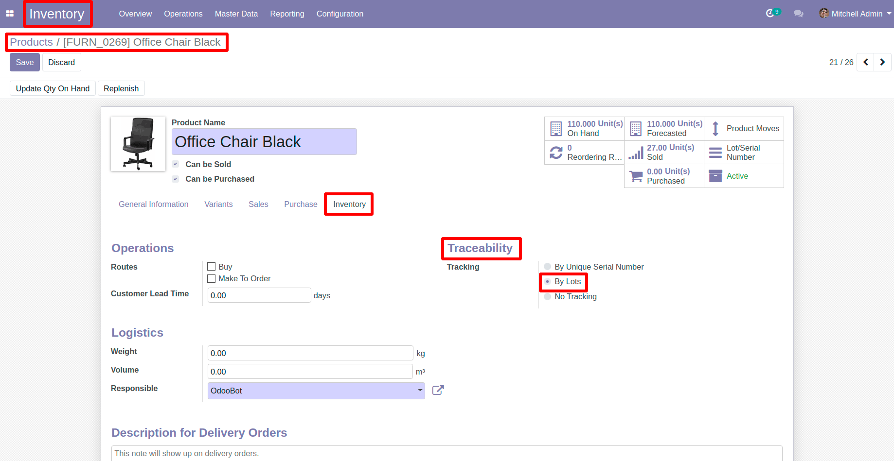 Goto Inventory Tab in Products in Odoo Goto Inventory Tab in Products in Odoo