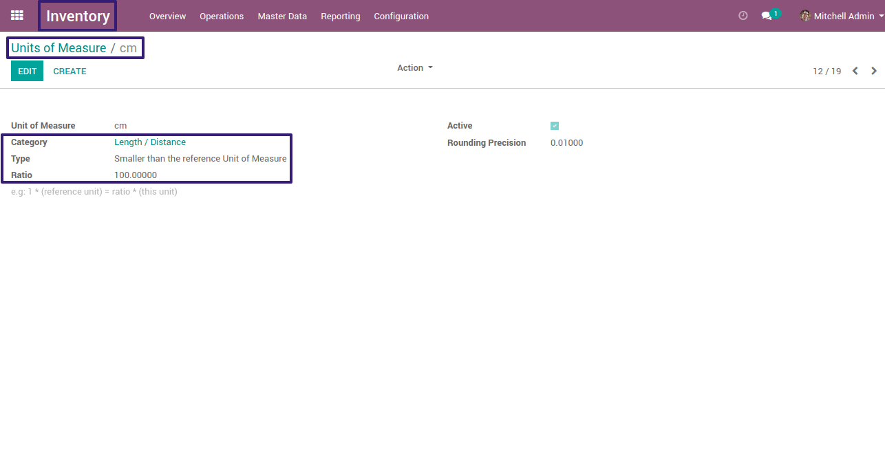 Open cm Units Of Measures Form View In Odoo Open cm Units Of Measures Form View In Odoo
