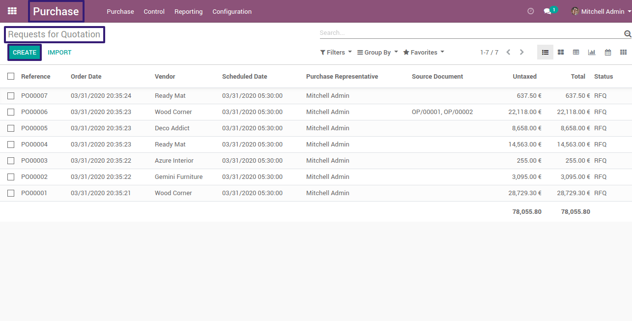 RFQ In Odoo RFQ In Odoo