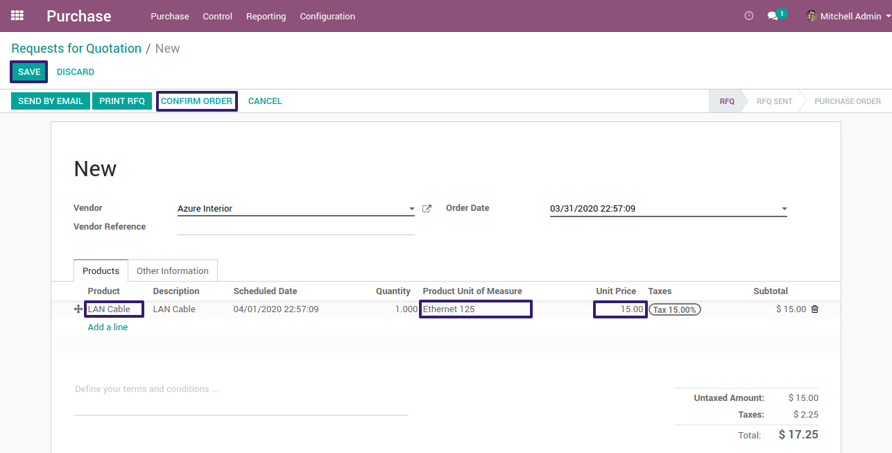 Create RFQ In Odoo Create RFQ In Odoo