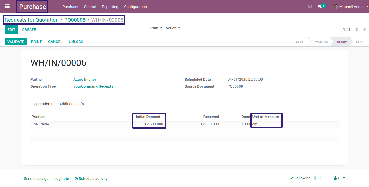 Check Initial Demand and UOM In Odoo Check Initial Demand and UOM In Odoo