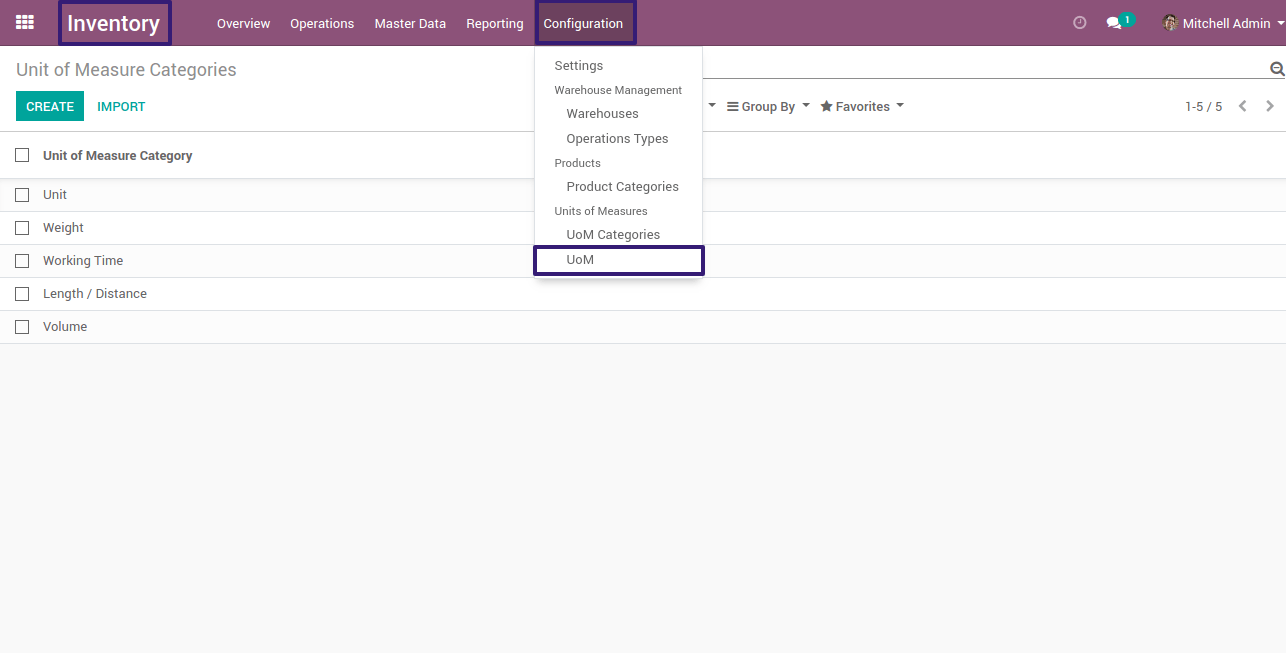 UoM Menu in odoo UoM Menu in odoo