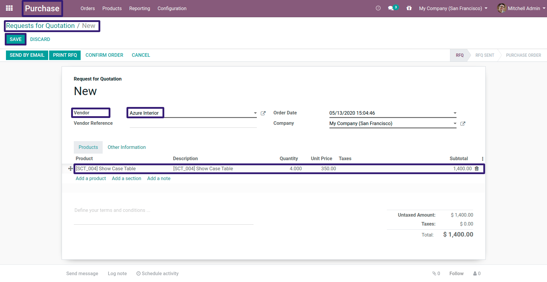 Request For Quotation In Odoo Request For Quotation In Odoo