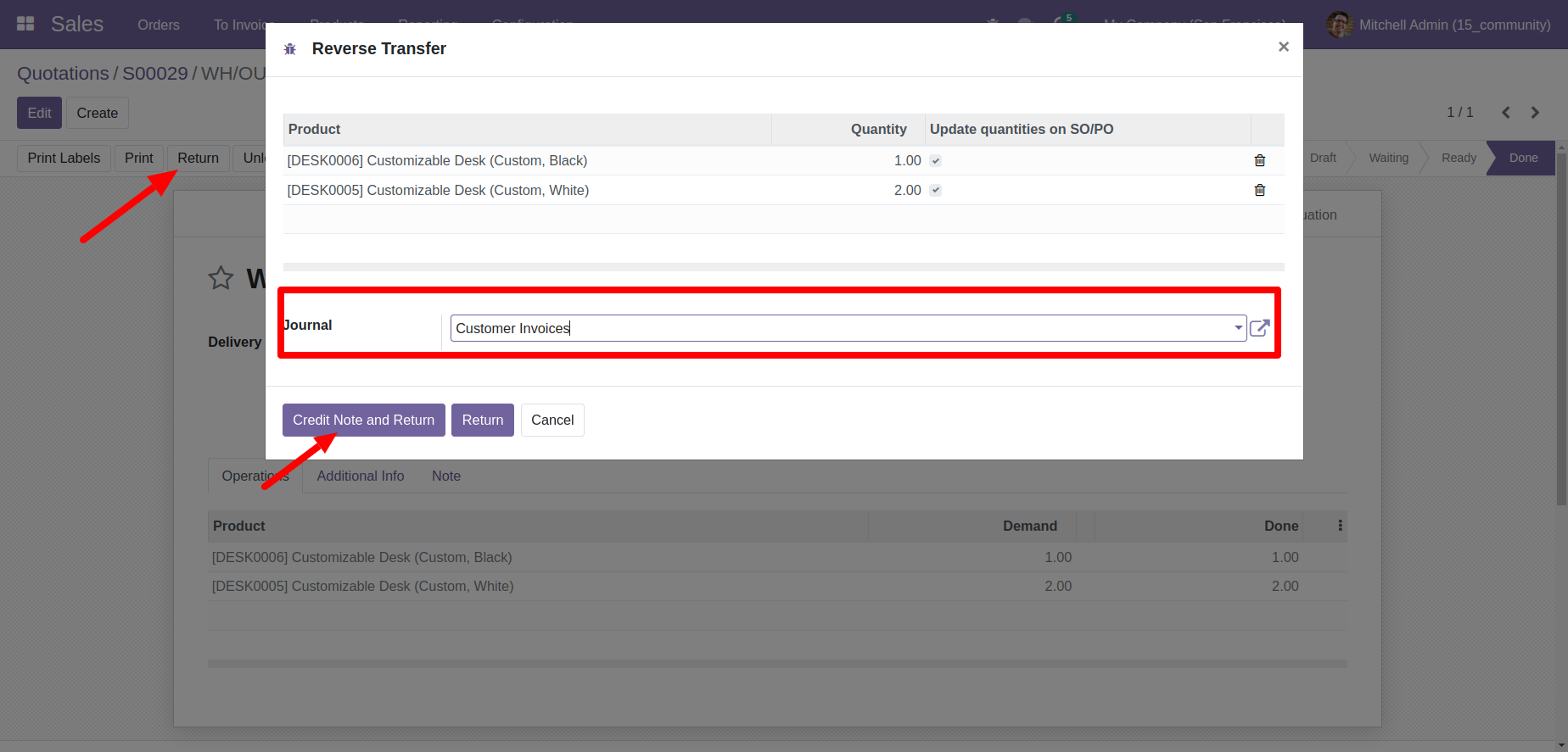 Return Delivery Order Return Delivery Order