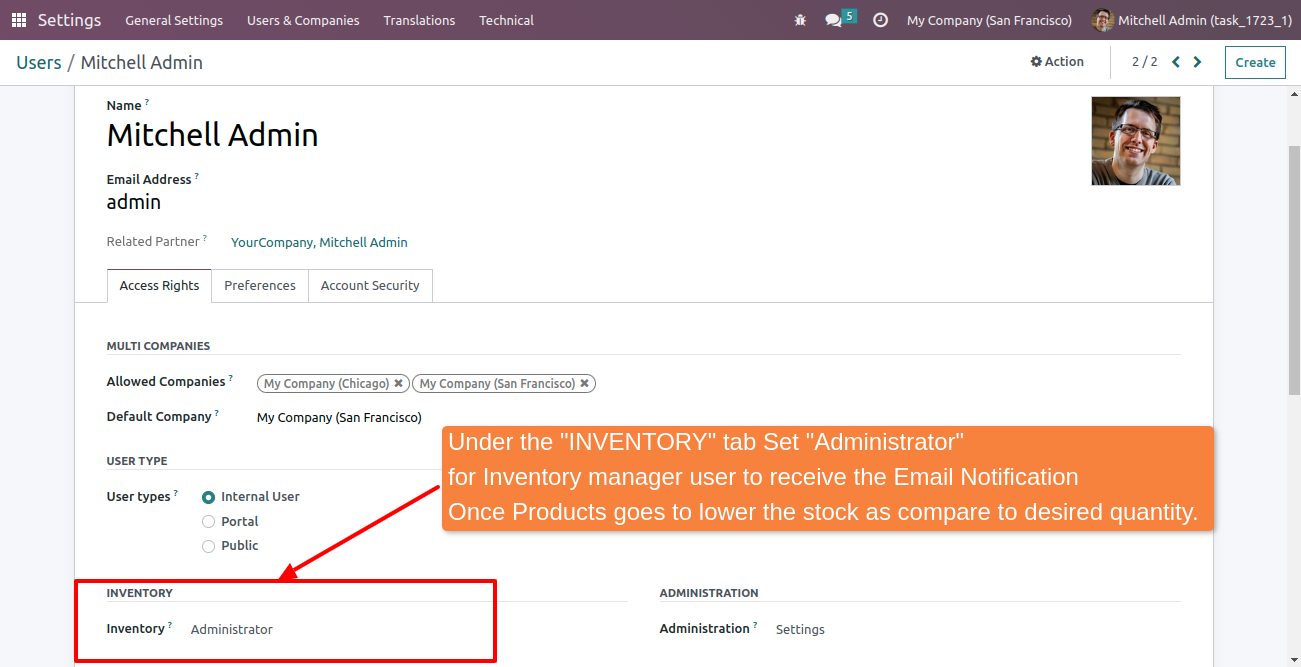 Inventory Manager Setting Inventory Manager Setting