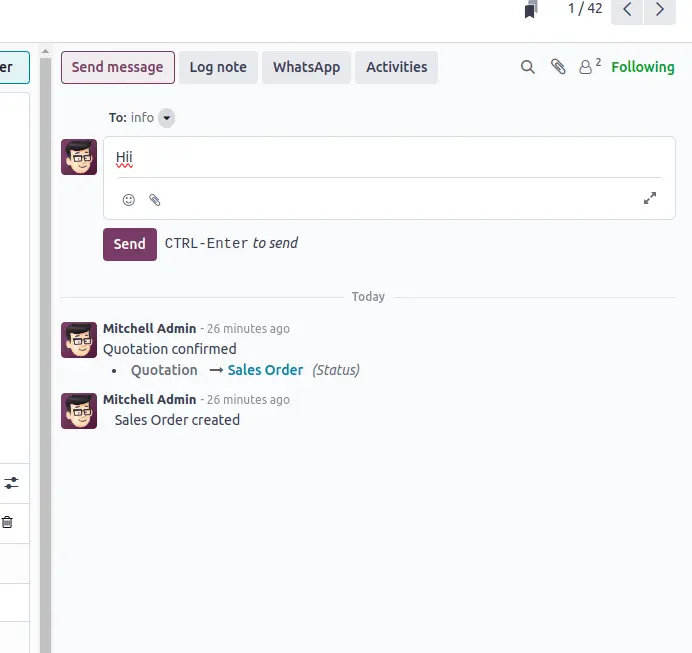 Odoo Chatter 