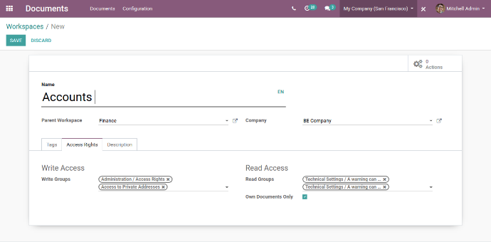 Tags In Odoo DMS