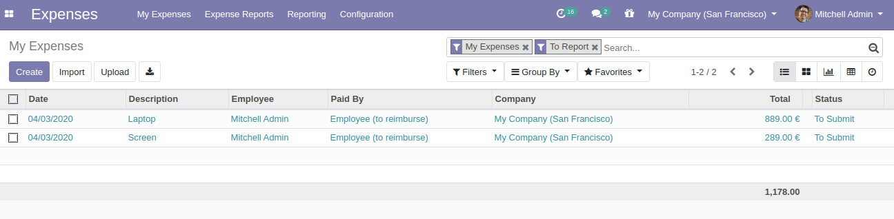 Expenses In Odoo 13