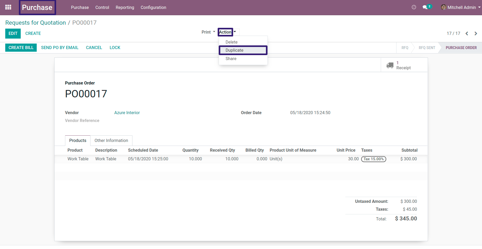 Request For Quotation In Odoo 