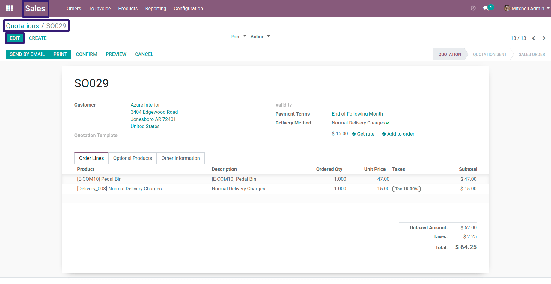 Quotations In Odoo 