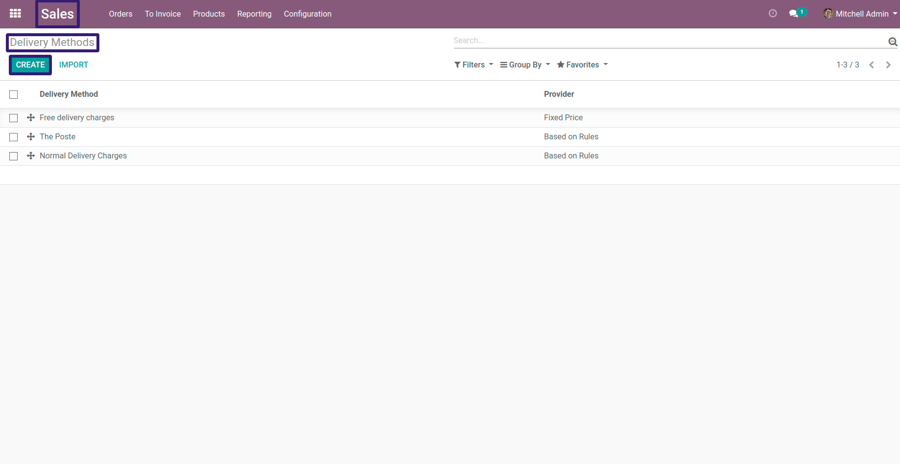 Delivery Methods In Odoo 
