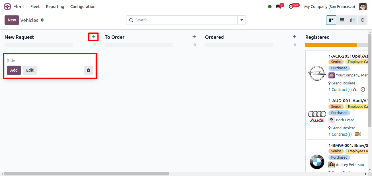 The Quick Add option